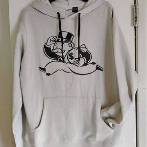 Men's Beige Hoodie with Graphic Print Size M